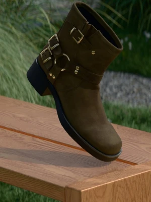 Botki kowbojki i motocyklowe Copenhagen Shoes khaki