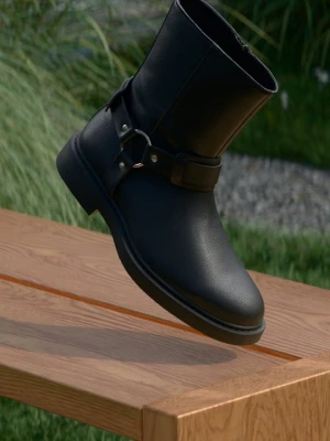 Botki kowbojki i motocyklowe Pier One By Zalando czarny