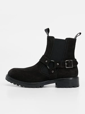 Botki kowbojki i motocyklowe Steve Madden czarny