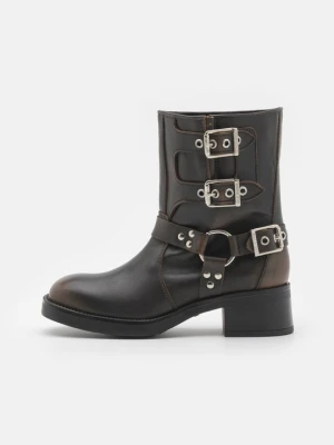 Botki kowbojki i motocyklowe Steve Madden brązowy