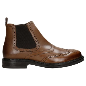 Brązowe skórzane botki męskie z zapięciem na zamek 20045-52 Wojas