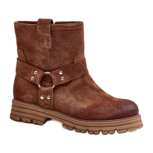 Botki Model Lewski 3610 Brown Zamsz - Step in style brązowe