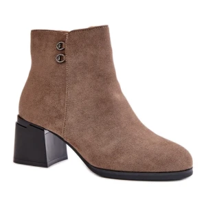 Botki Model Tinamar ZY202-1 Dark Beige - Step in style beżowy