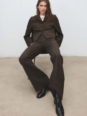 Botki na klockowym obcasie z zaokrąglonym noskiem czarny - Kobieta - - MANGO