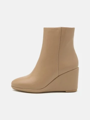 Botki na koturnie Anna Field By Zalando beżowy