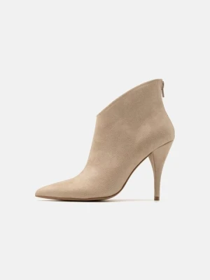 Botki na obcasie Anna Field By Zalando beżowy