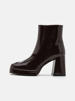 Botki na obcasie Anna Field By Zalando bordowy