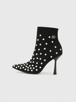 Botki na obcasie KARL LAGERFELD czarny