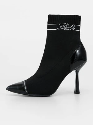 Botki na obcasie KARL LAGERFELD czarny