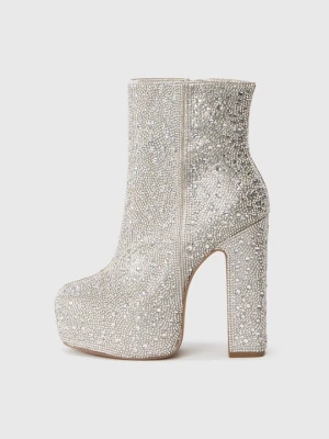 Botki na obcasie Steve Madden srebrny