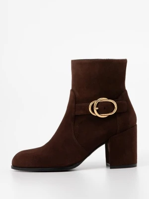 Botki na obcasie Stuart Weitzman brązowy