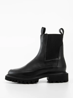 Botki na platformie AllSaints czarny