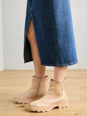 Botki na platformie Anna Field By Zalando beżowy