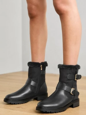 Botki na platformie Anna Field Wide Fit By Zalando czarny