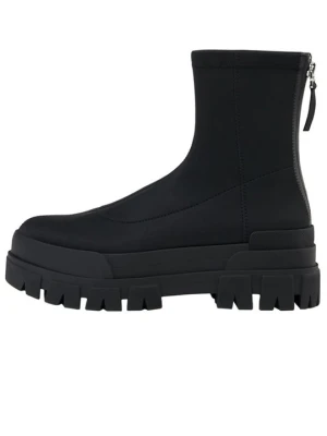 Botki na platformie Bershka czarny