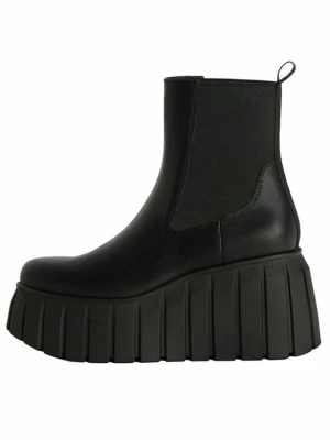 Botki na platformie Bershka czarny