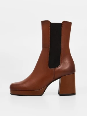 Botki na platformie Clarks brązowy