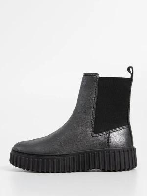Botki na platformie Clarks srebrny