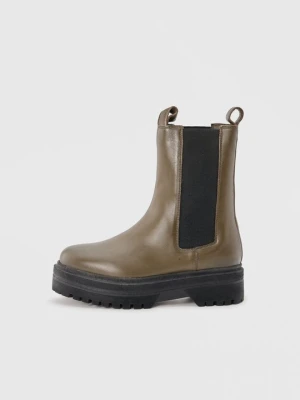 Botki na platformie Copenhagen Shoes oliwkowy