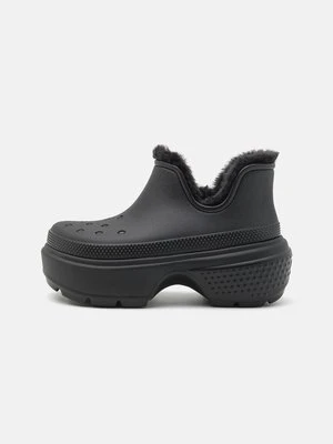 Botki na platformie Crocs czarny