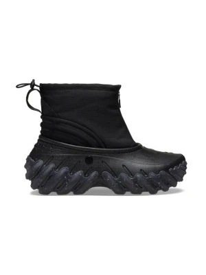Botki na platformie Crocs metaliczna czerń