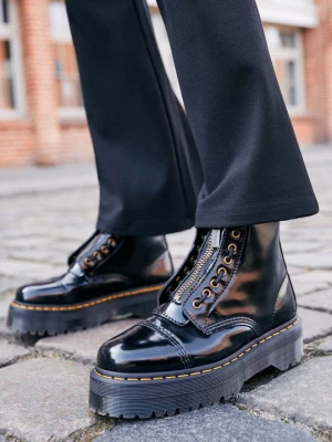 Botki na platformie Dr. Martens czarny