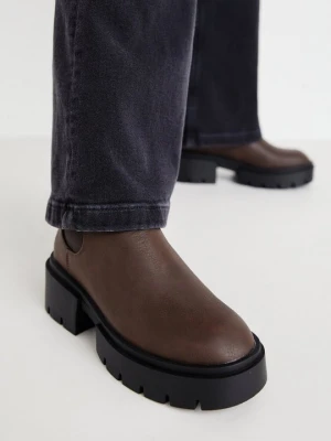 Botki na platformie Even&Odd By Zalando brązowy