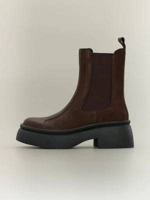 Botki na platformie Even&Odd By Zalando brązowy