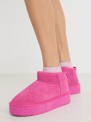 Botki na platformie Even&Odd By Zalando różowy