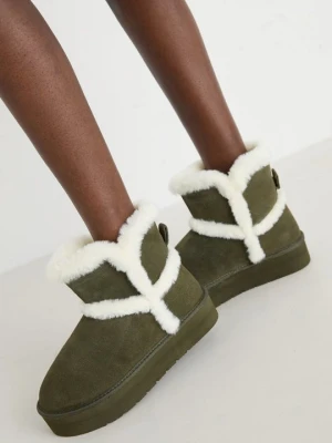 Botki na platformie Even&Odd khaki