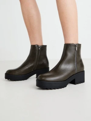 Botki na platformie Even&Odd khaki