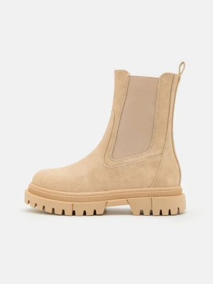 Botki na platformie Even&Odd Wide Fit By Zalando beżowy