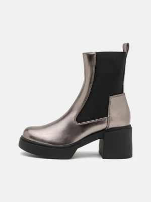 Botki na platformie Even&Odd Wide Fit By Zalando stalowy