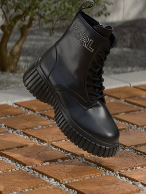 Botki na platformie KARL LAGERFELD czarny