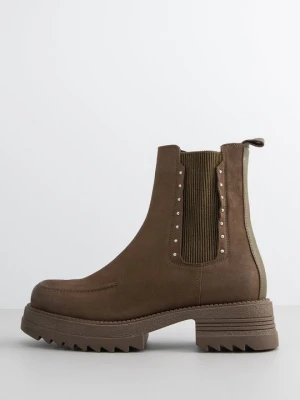 Botki na platformie Lazamani khaki