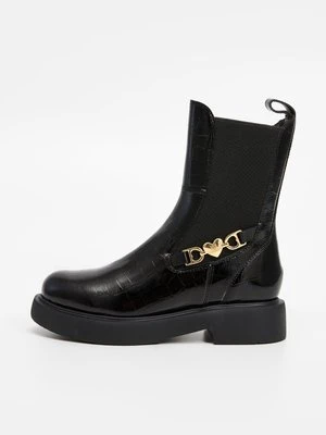 Botki na platformie LOVE MOSCHINO czarny
