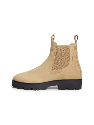 Botki na platformie Tommy Hilfiger beżowy