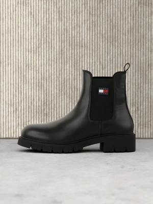 Botki na platformie Tommy Jeans czarny