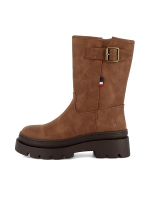 Botki na platformie U.S. POLO ASSN. brązowy
