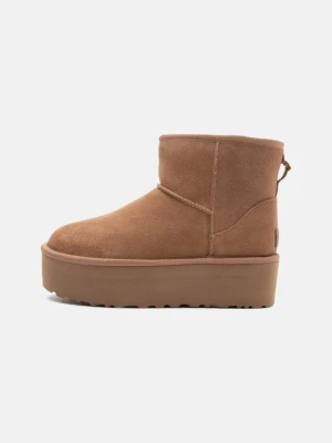 Botki na platformie UGG brązowy