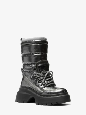 Botki Shiloh z metalicznych łączonych materiałów Michael Kors METAL MILITARNY (Szary)