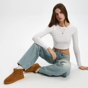 Botki śniegowce z imitacji zamszu karmelowe House