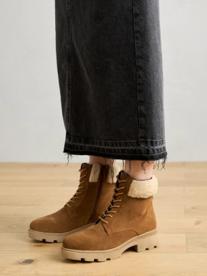 Botki sznurowane Anna Field Wide Fit By Zalando beżowy