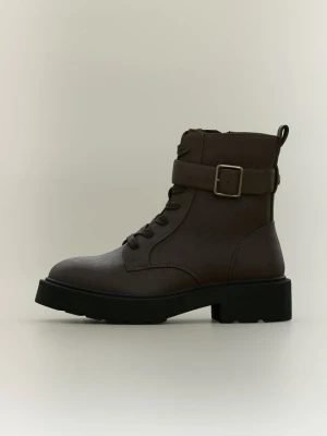 Botki sznurowane Anna Field Wide Fit By Zalando brązowy