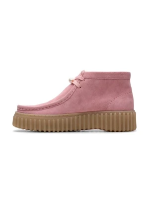 Botki sznurowane Clarks jasnoróżowy