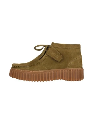 Botki sznurowane Clarks zielony