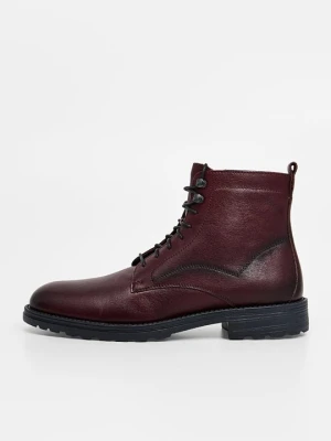 Botki sznurowane Geox ciemnoczerwony