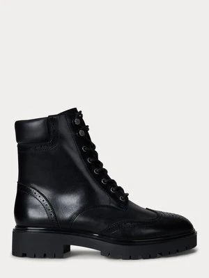 Botki sznurowane Lauren Ralph Lauren czarny