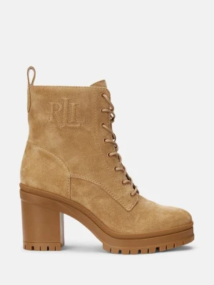 Botki sznurowane Lauren Ralph Lauren tan