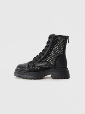 Botki sznurowane Steve Madden czarny